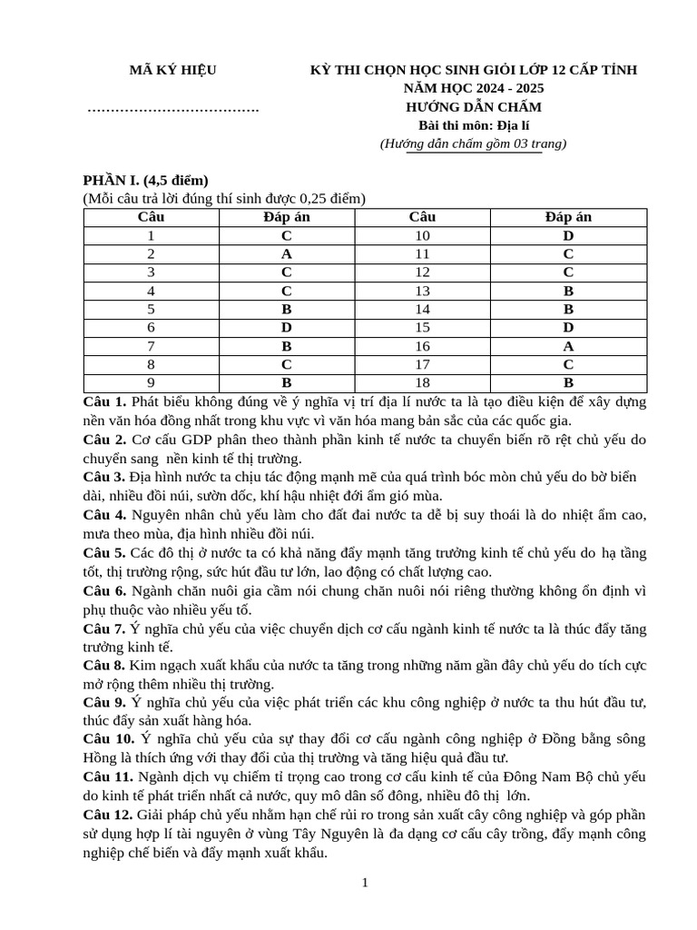 8 Điali TR16 HSG12 2024 HDC DE SO 1 | PDF