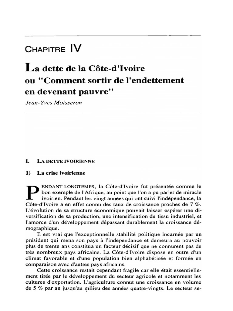 Analyse de la dette ivoirienne | PDF | Dette publique | Dettes
