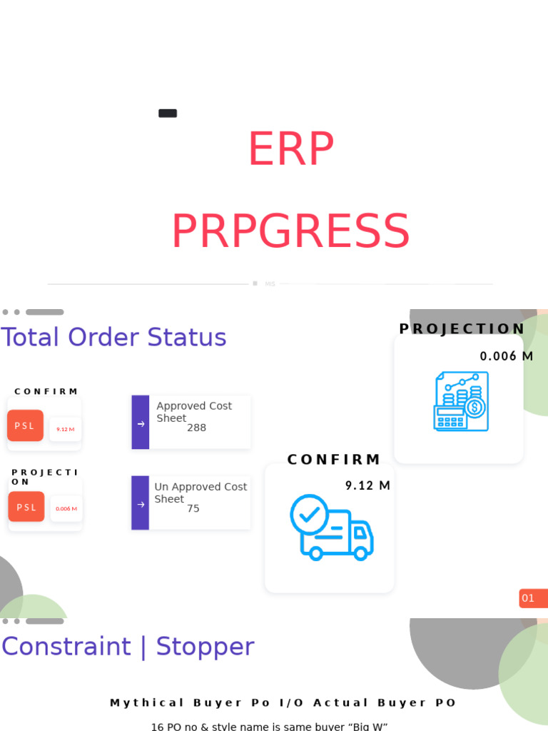 ERP Order Status and Cost Overview | PDF
