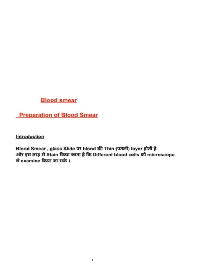 Smear Pripration | PDF