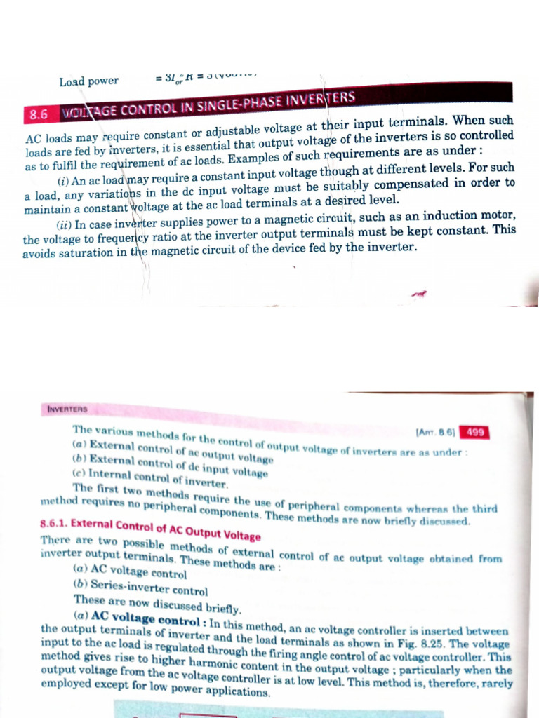 Different Methods of Voltage Control of Inverter and PWM Control | PDF