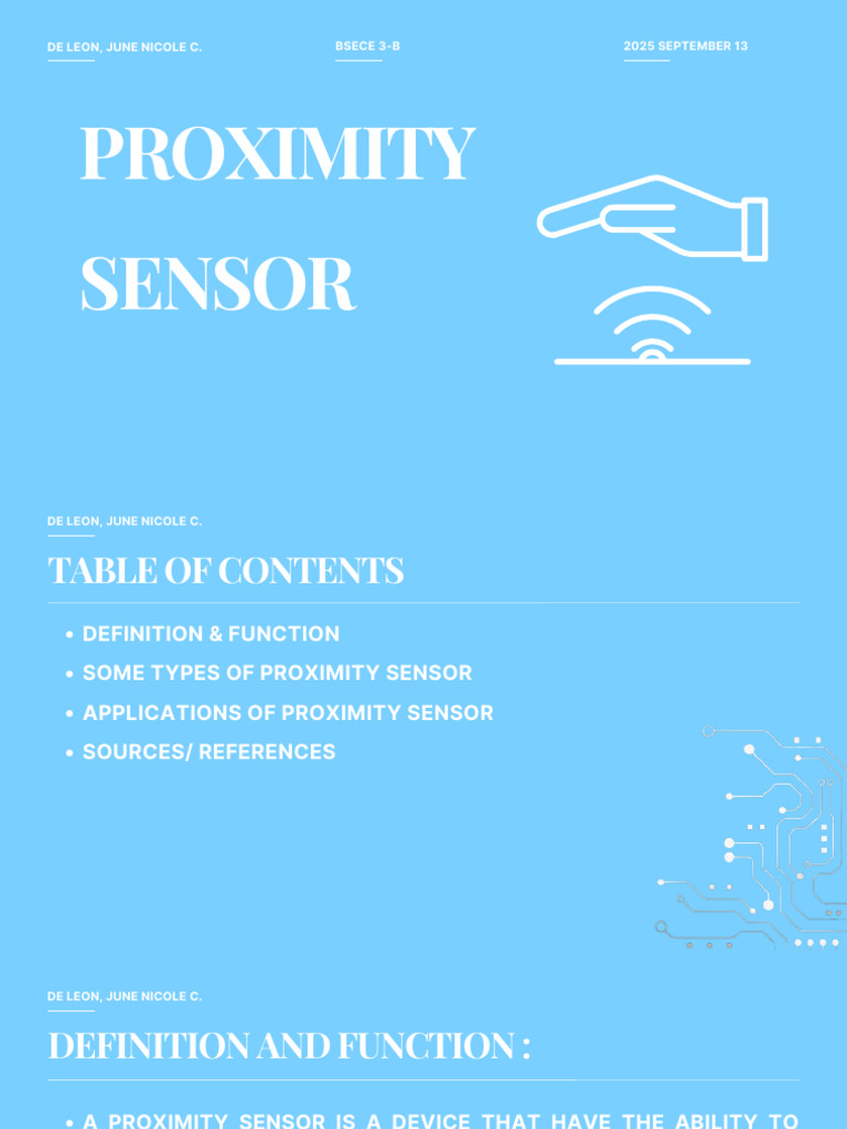 Proximity Sensor: Types and Applications | PDF | Sensor ...