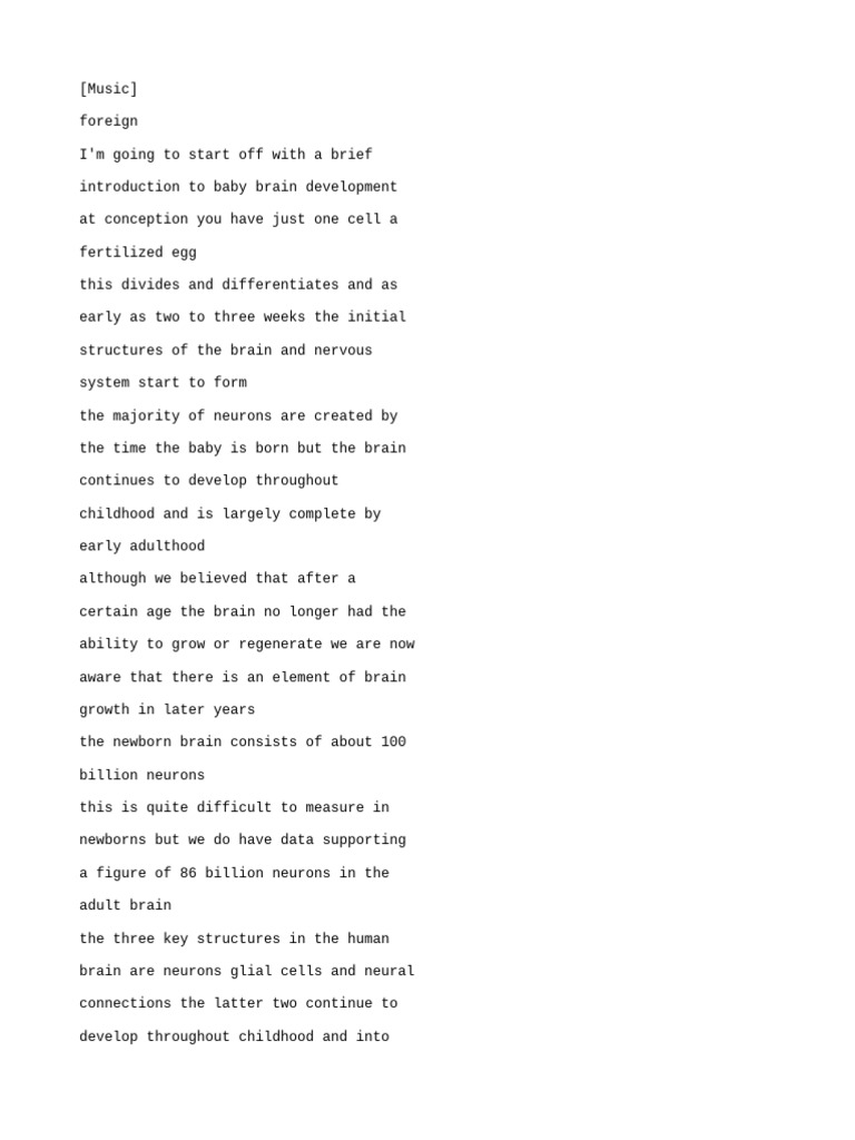 Introduction To Brain Development (English (Auto-Generated ...
