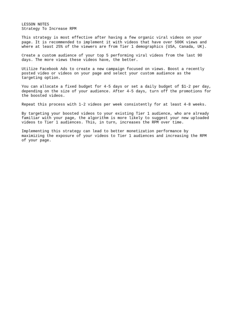2-Strategy To Increase RPM | PDF
