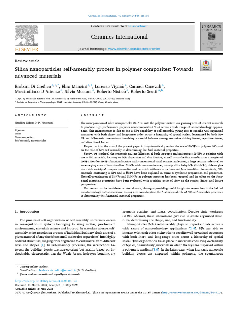Silica Nanoparticles in Polymer Composites | PDF | Polymers | Silicon ...