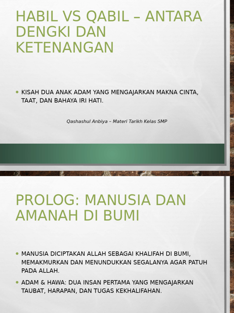 Habil Vs Qabil Ilustratif SMP | PDF