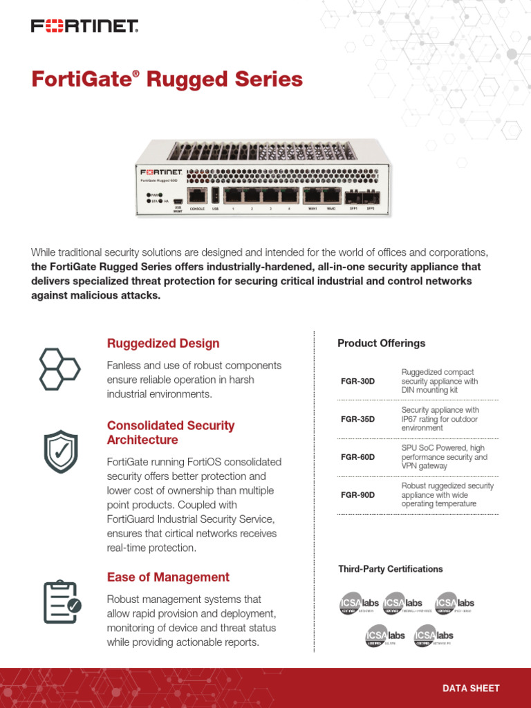 FortiGate Rugged Series Overview | PDF | Usb | Computer Architecture