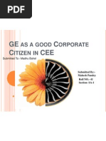 AS A Good Orporate Itizen IN: GE C C CEE