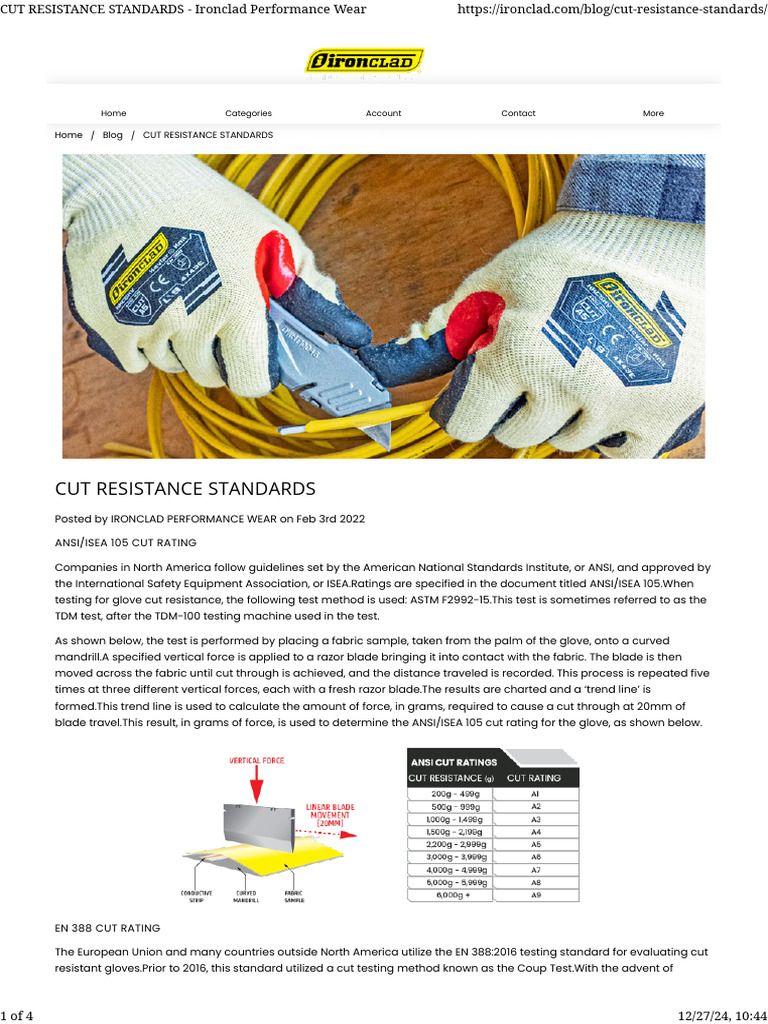 Cut Resistance Standards Explained | PDF | Mechanical Engineering