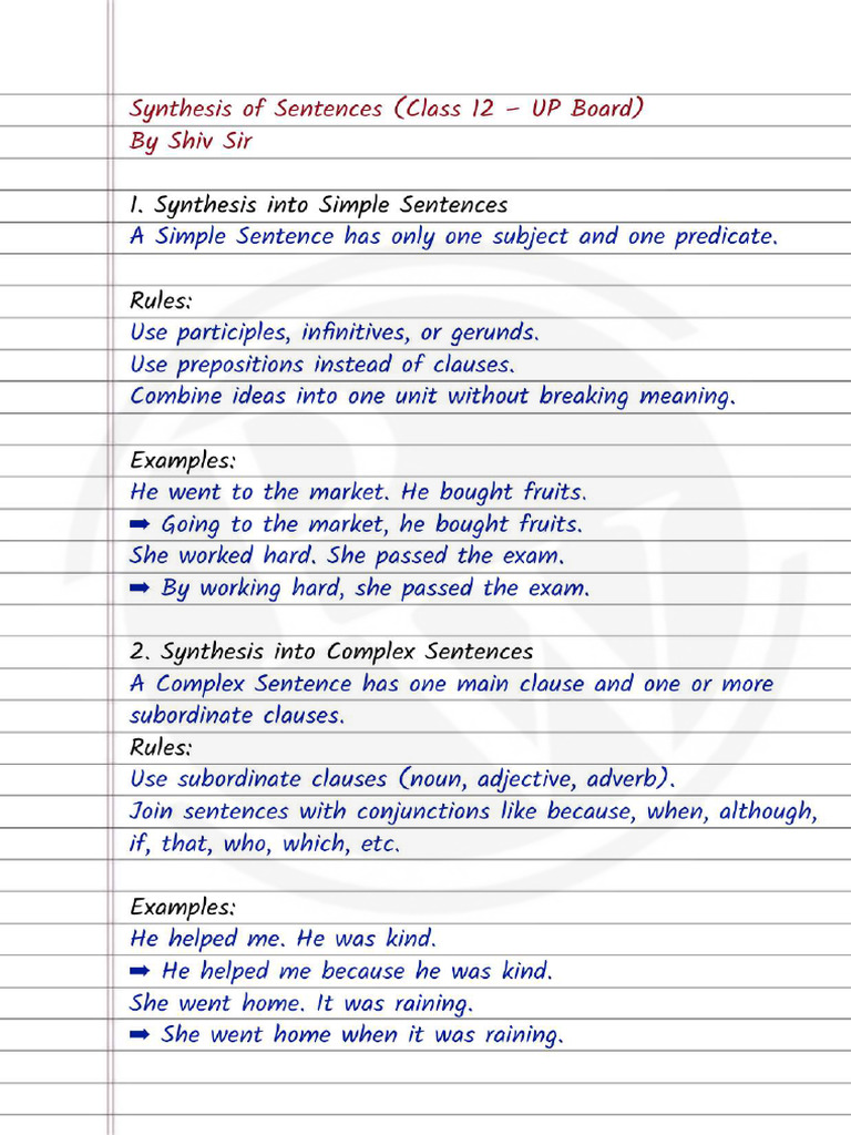 Synthesis Handwritten Notes | PDF