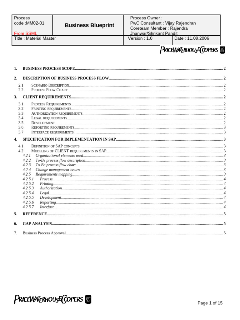 Material Master Business Process Overview | PDF | Textiles | Valuation ...