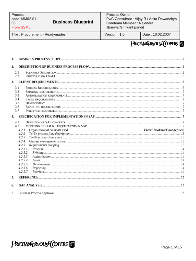 MM02!01!05 Procurement - Readymade | PDF | Business Process | Shirt
