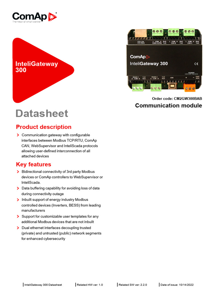 InteliGateway 300 Communication Module Datasheet | PDF ...