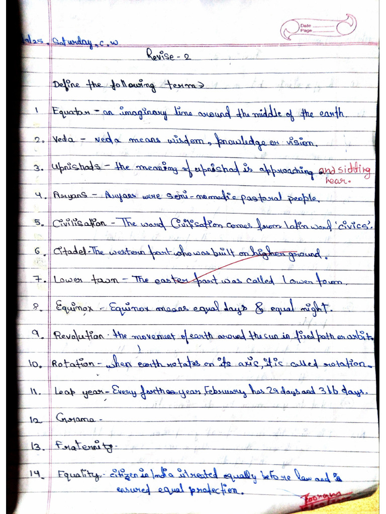 6th A Revision Work | PDF