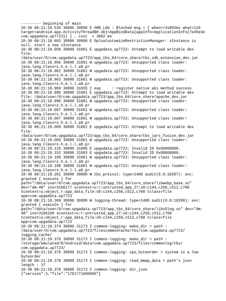 Android App Error Log Analysis | PDF | Computer Architecture | Computer ...