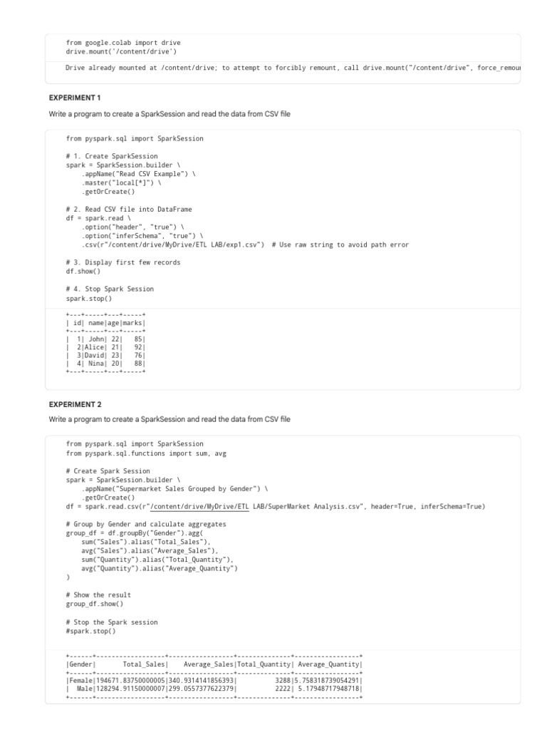 Spark Data Processing with PySpark | PDF | Comma Separated Values ...