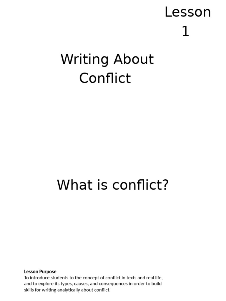 Understanding Conflict in Literature and Life | PDF | Violence ...