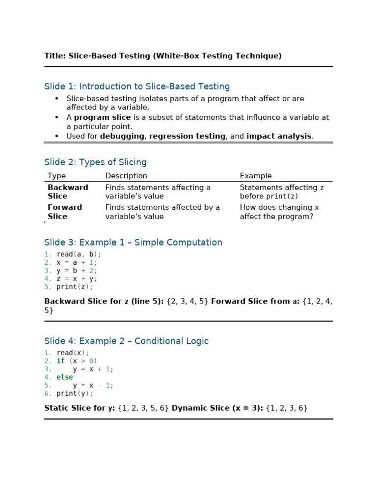 Slice Based Testing | PDF | Computer Science | Computer Engineering