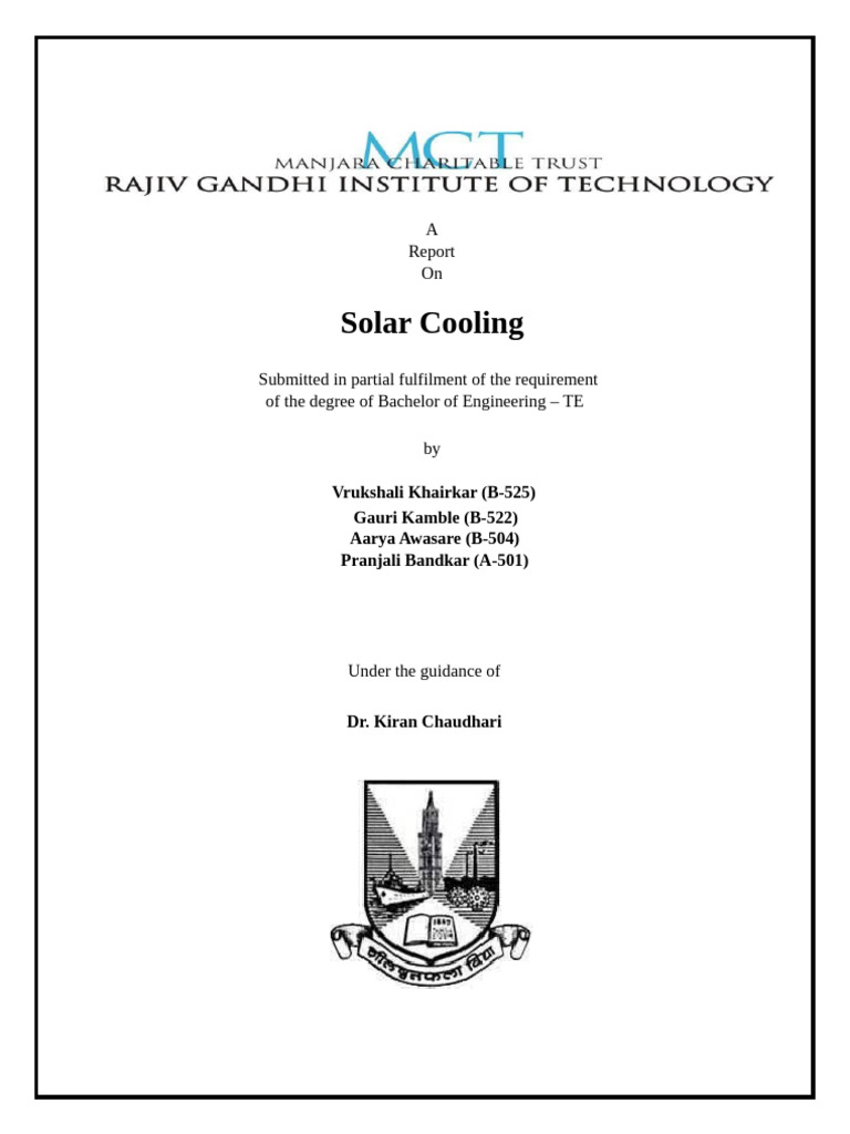 Picture Idea: Solar Cooling Systems Overview Pdf Solar Power