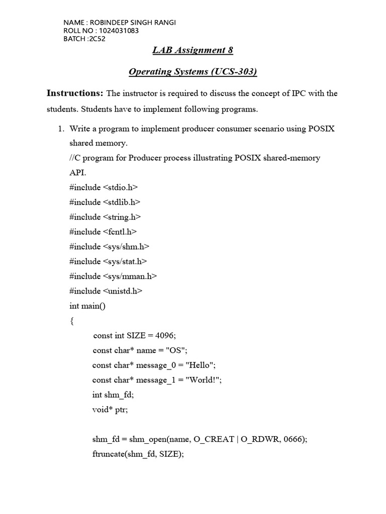 Assignment 7 | PDF | Computer Science | Concurrent Computing