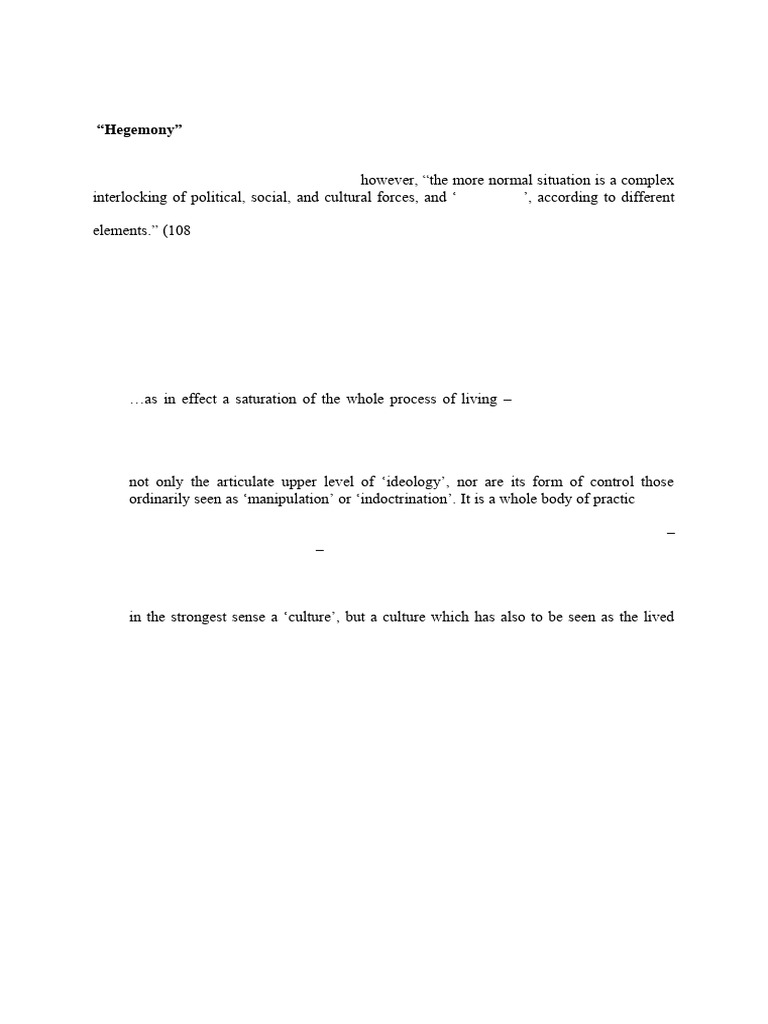 Understanding Hegemony in Culture | PDF | Hegemony | Ideologies