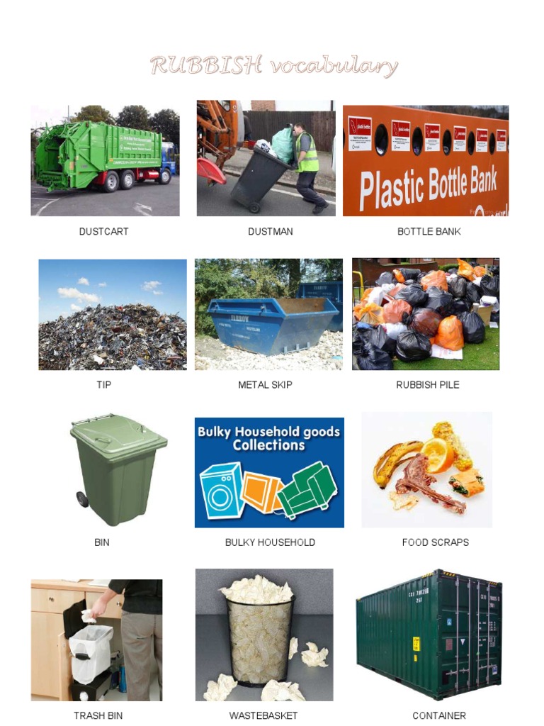 Rubbish Vocabulary PDF