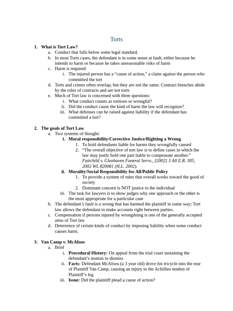 Understanding Tort Law Basics | PDF | Tort | Intentional Infliction Of ...