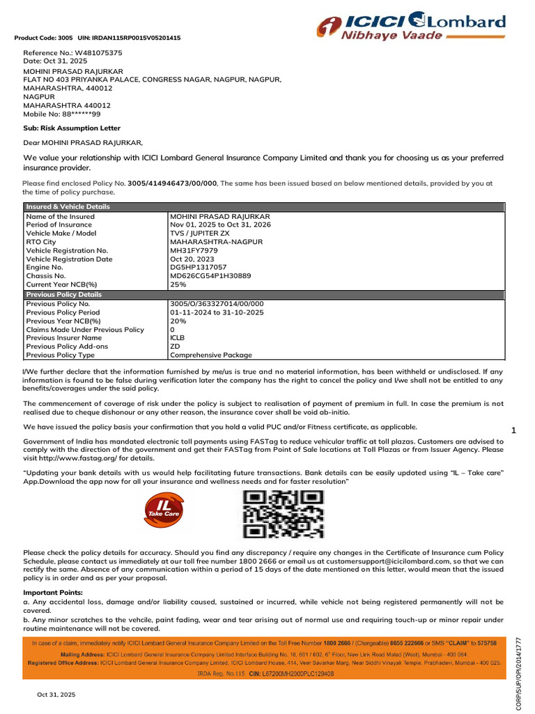 Certificate | PDF | Insurance | Pro Rata