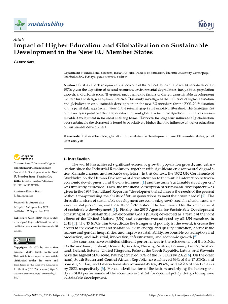 Higher Education's Role in EU Sustainability | PDF | Sustainable ...