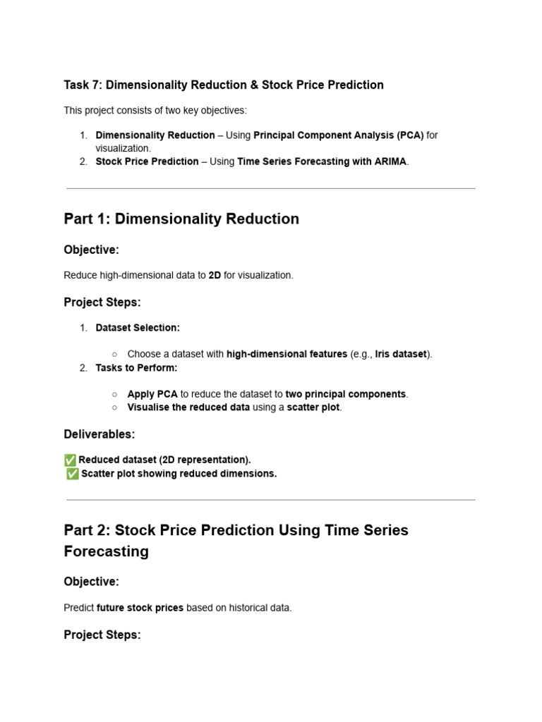Dimensionality Reduction & Stock Forecasting | PDF | Forecasting | Time ...