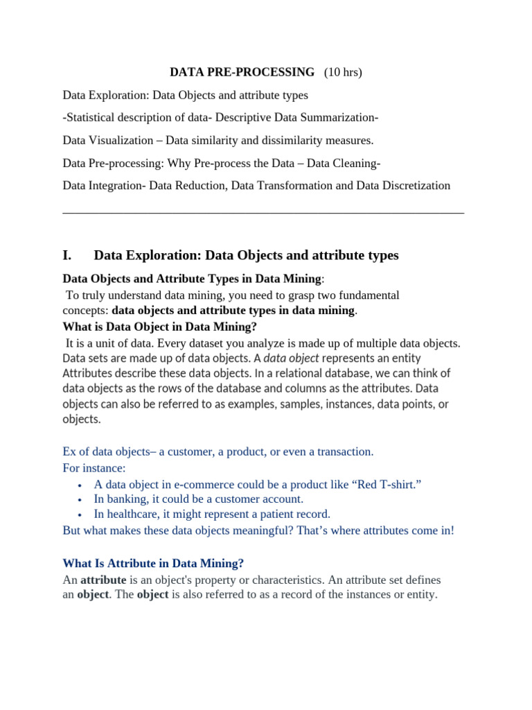 Data Objects and Attributes in Mining | PDF | Statistics | Level Of ...