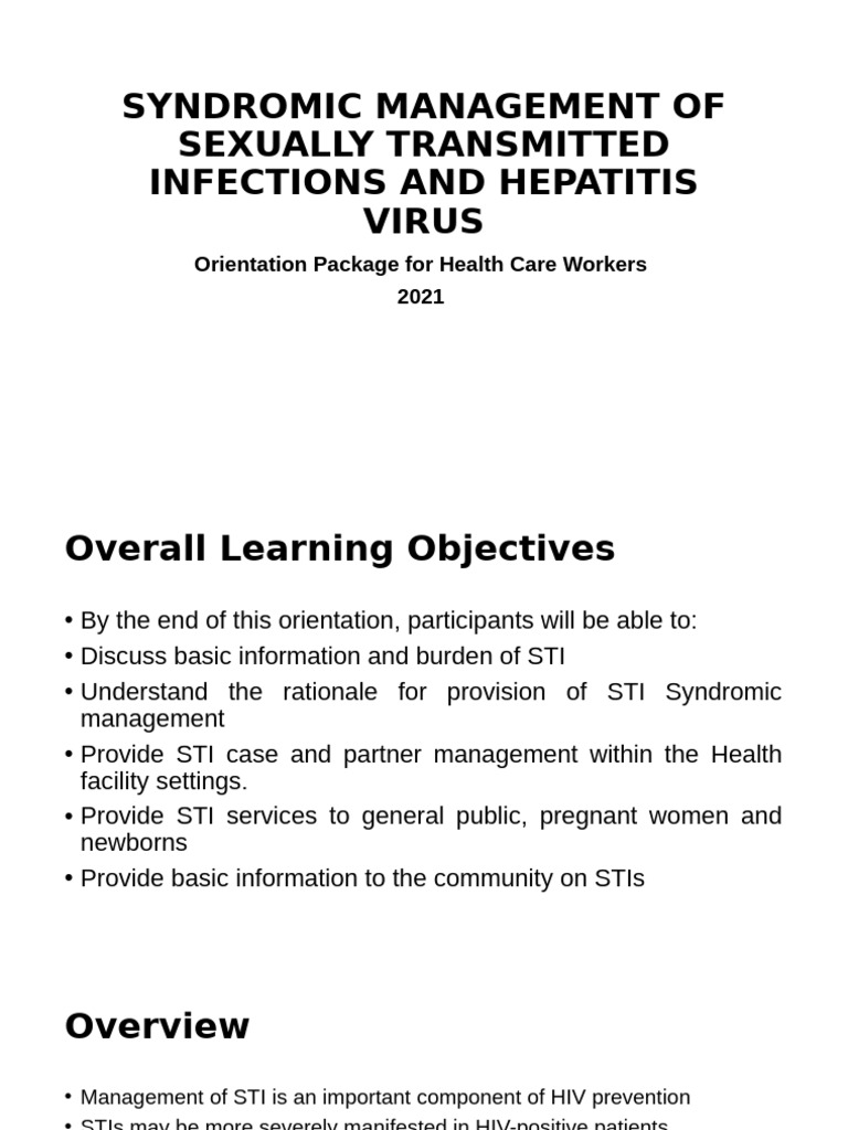 STI and Hepatitis Management Guide for HCWs | PDF | Hepatitis B ...