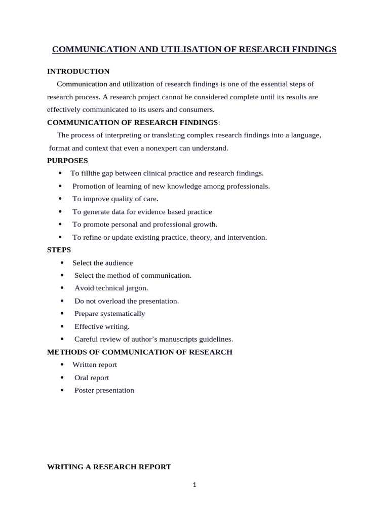 Communicating Research Findings Effectively | PDF | Thesis | Nursing