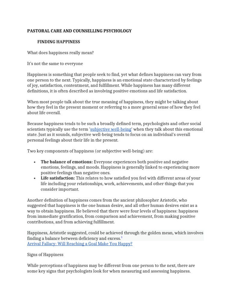 Understanding Happiness and Well-Being | PDF | Psychological Trauma ...