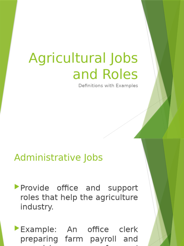 Examples of Agricultural Jobs | PDF | Agriculture | Farms