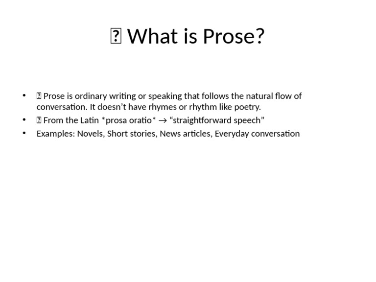 Understanding Prose and Its Meaning | PDF