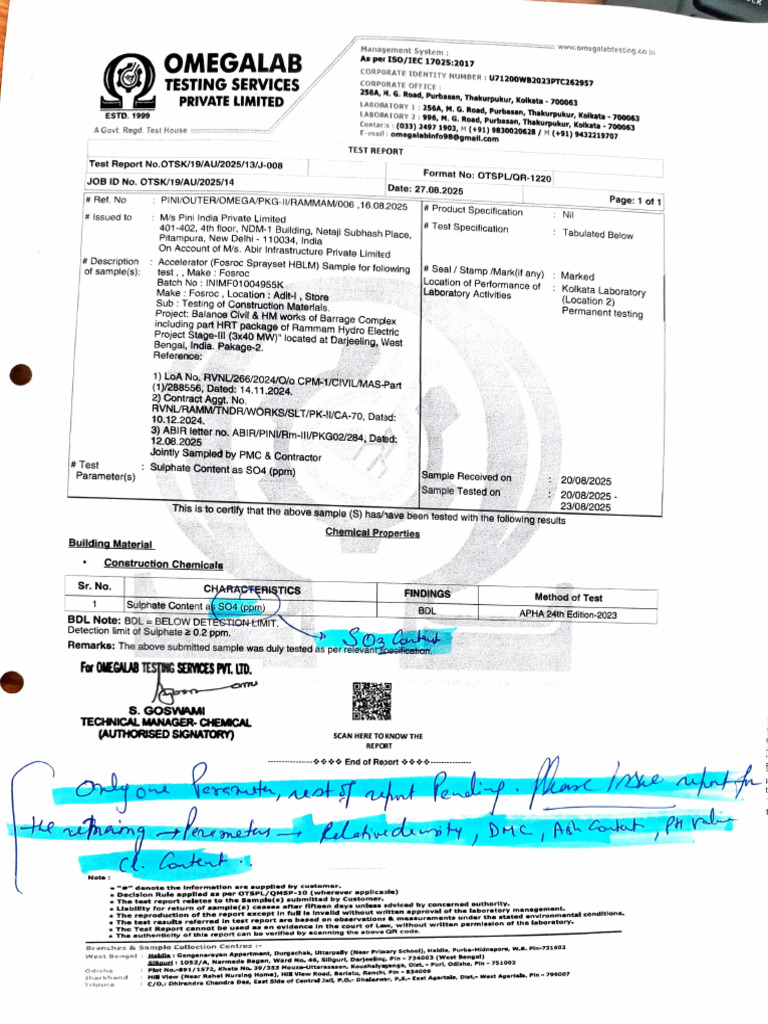 Construction Material Testing Report | PDF | Aluminium Oxide | Materials