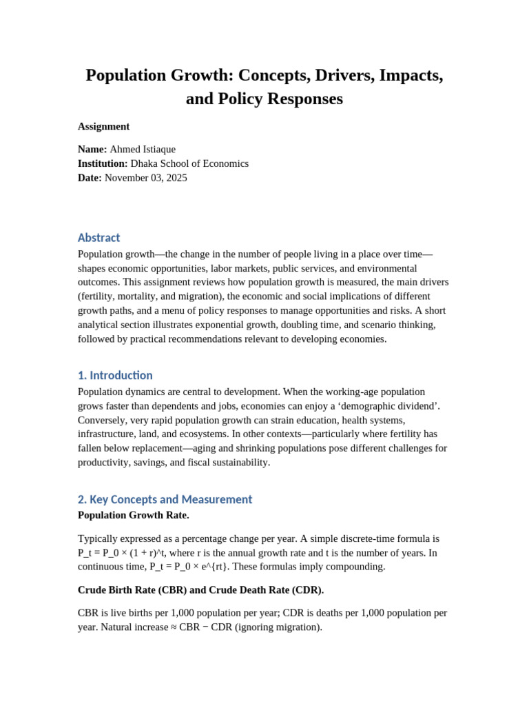 Understanding Population Growth Dynamics | PDF | Economic Growth ...
