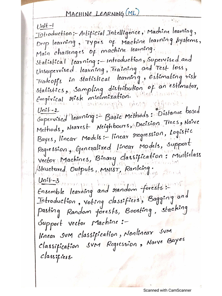 R20 ML Unit 1 | PDF