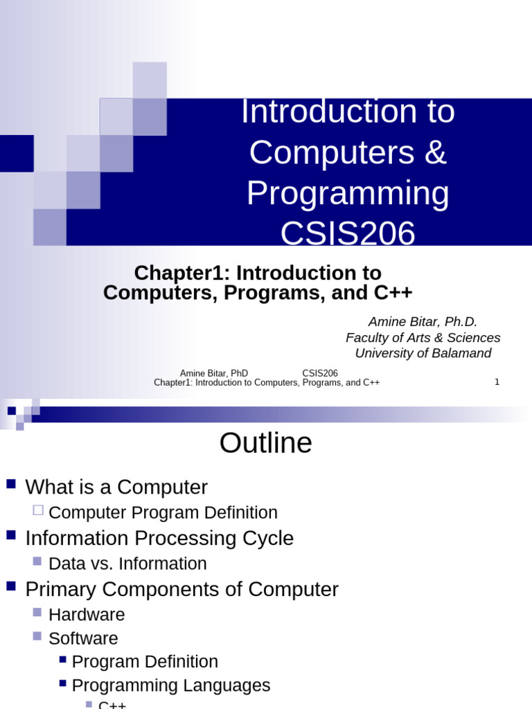 Introduction to Computers and C++ | PDF | Computer Data Storage ...