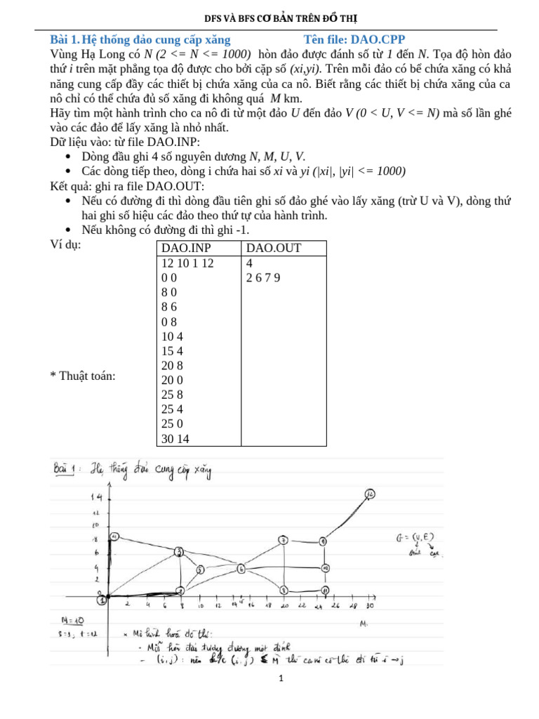 De 1. Do Thi. Huong Dan Thuat Toan - Code | PDF