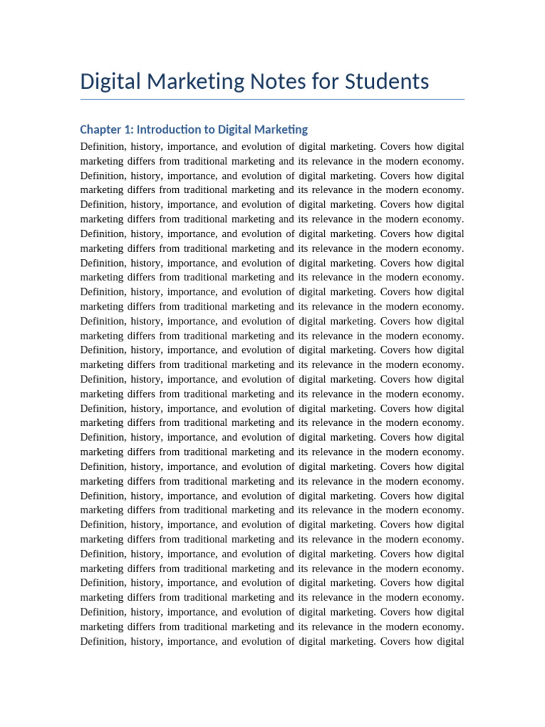 Digital Marketing Overview for Students | PDF | Search Engine ...