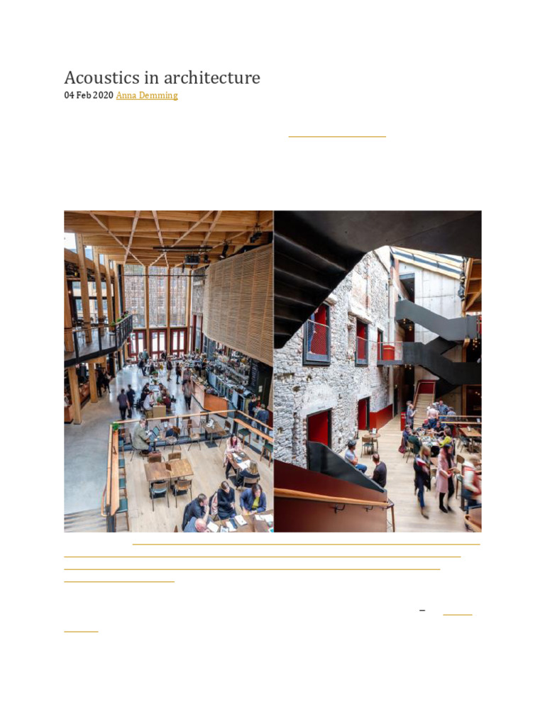 Acoustics in Architectural Design | PDF | Acoustics | Sound