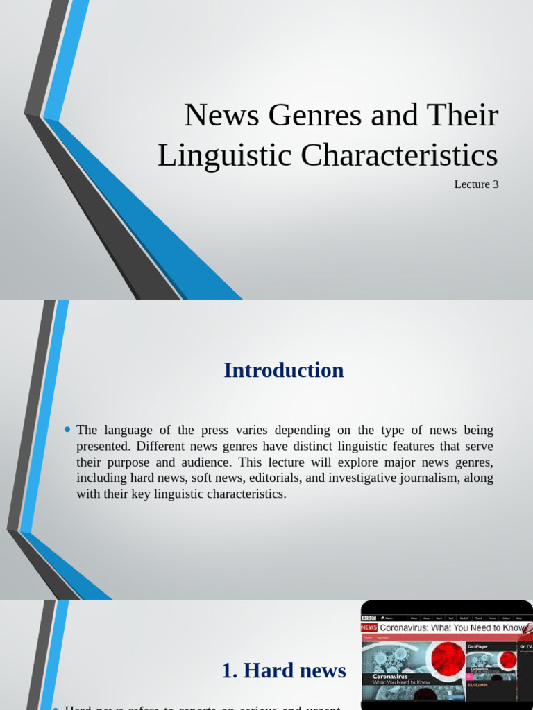 Linguistic Features of News Genres | PDF | Cost Of Living | News