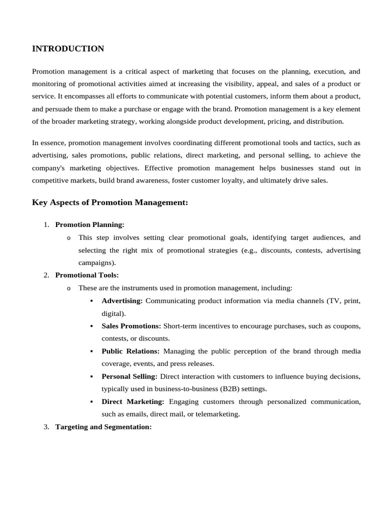 Effective Promotion Management Strategies | PDF | Nestlé | Marketing