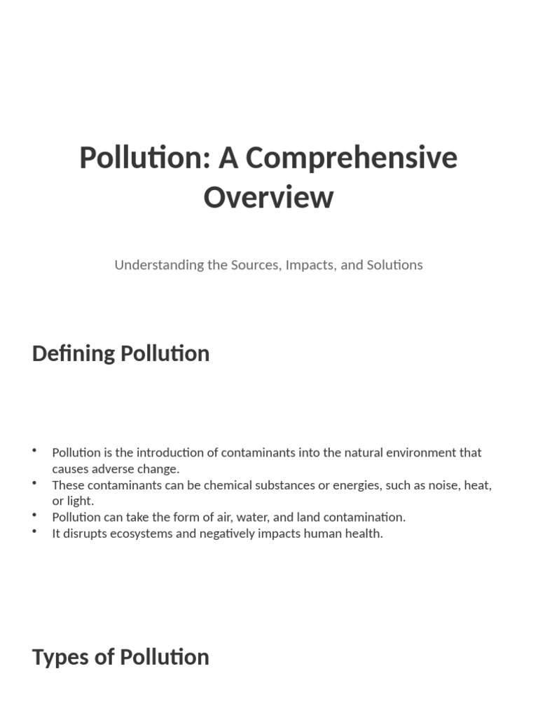 Understanding Pollution: Sources & Solutions | PDF | Pollution | Waste