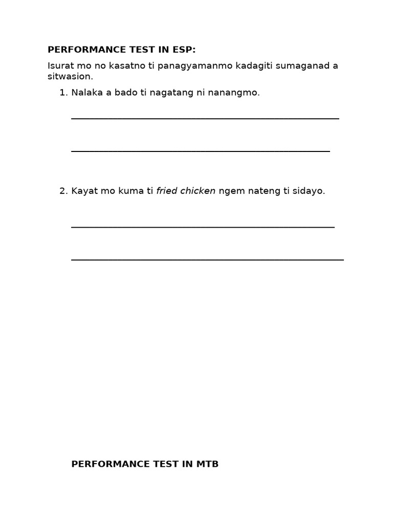 Q3 2ND Performance Test | PDF