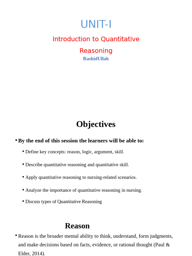 Quantitative Reasoning in Nursing Essentials | PDF | Heart Rate | Mean