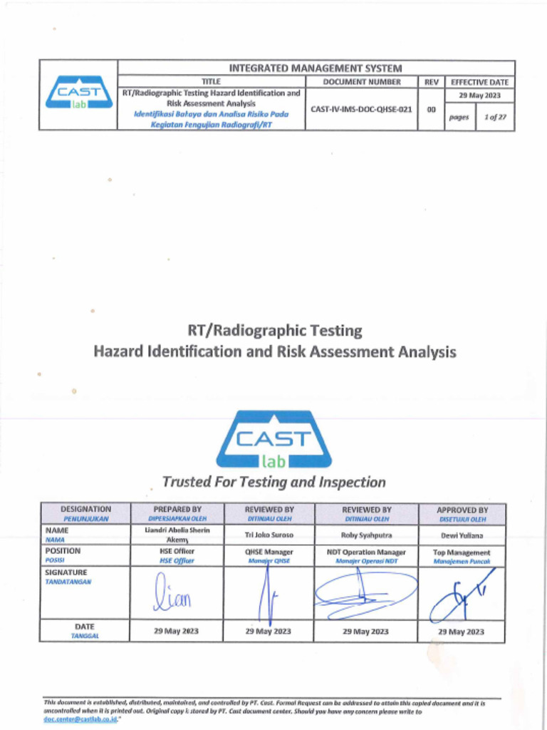CAST-IV-IMS-DOC-QHSE-023 CAST RADIOGRAPHIC TESTING HAZARD ...