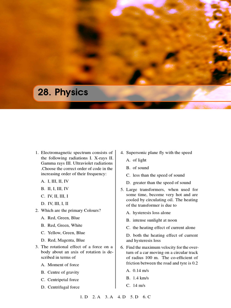 Physics Exam Questions and Answers | PDF | Waves | Force
